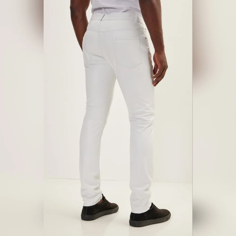 Ron Tomson Waist 30" White leather pants - Picture 3 of 12